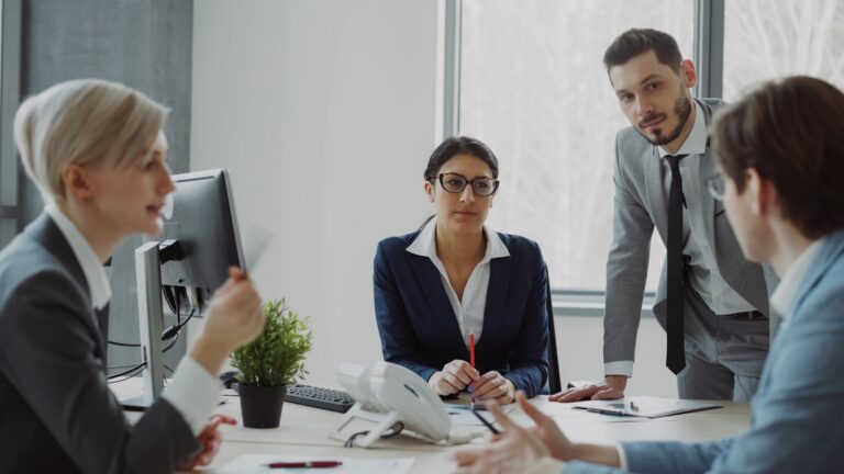 Business meeting financial