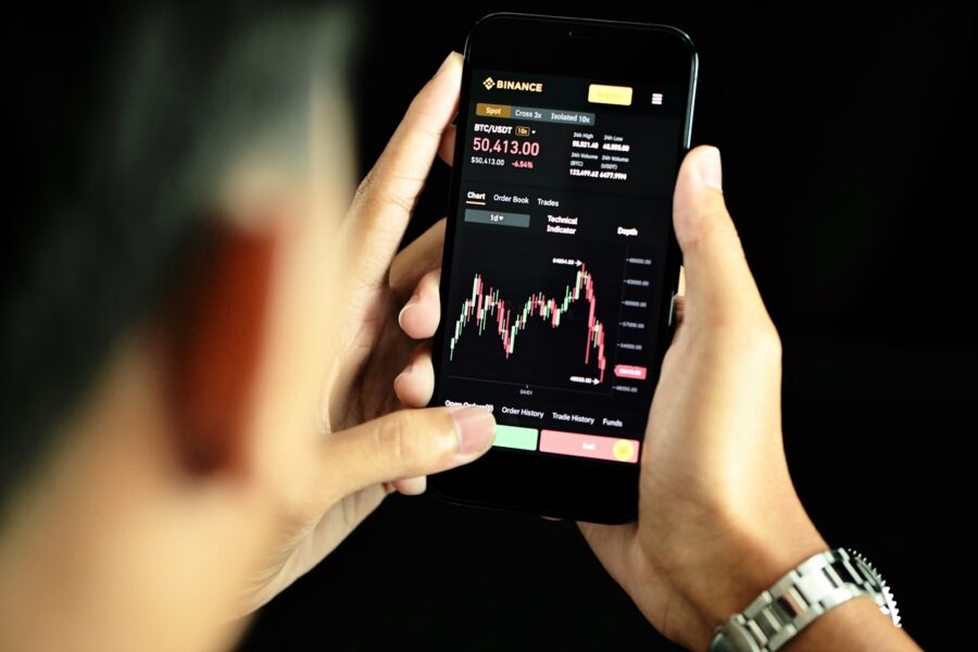 Person reviewing stock