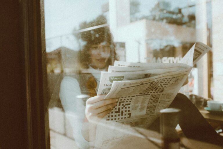 Person reading financial