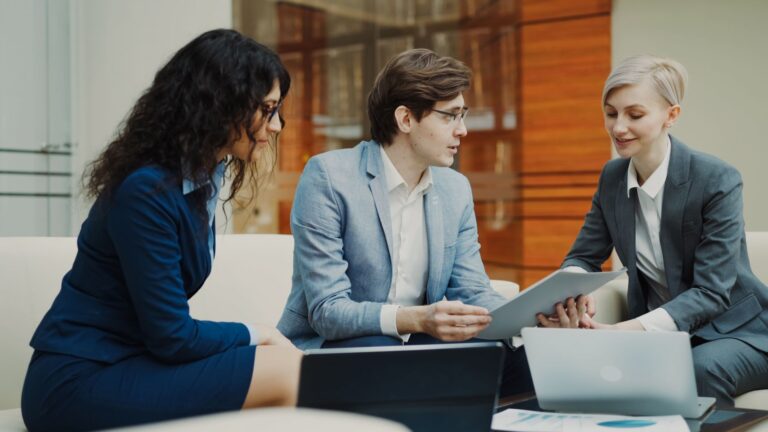 Business team reviewing