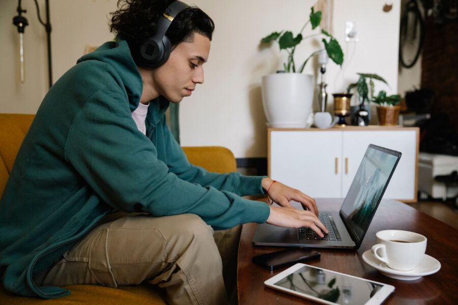 Freelancer working laptop