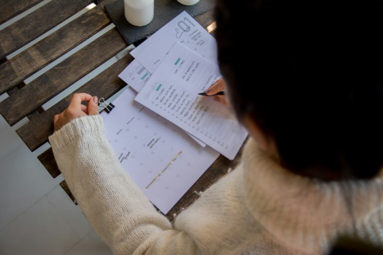 Calm person writing