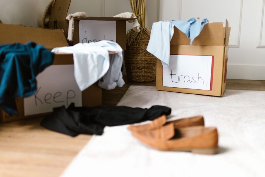 Home organizer decluttering