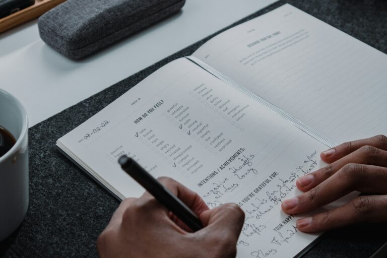 Person writing financial