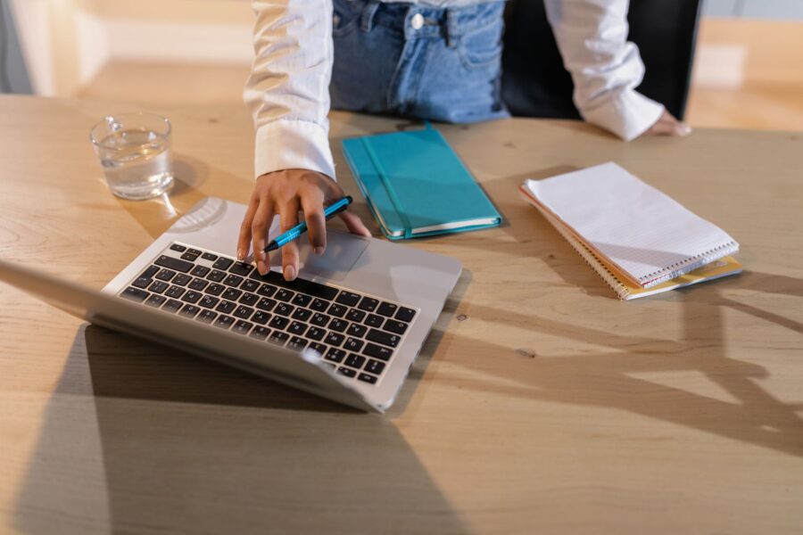 Person studying finance