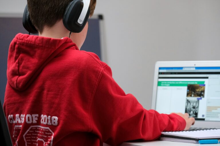 Person teaching online