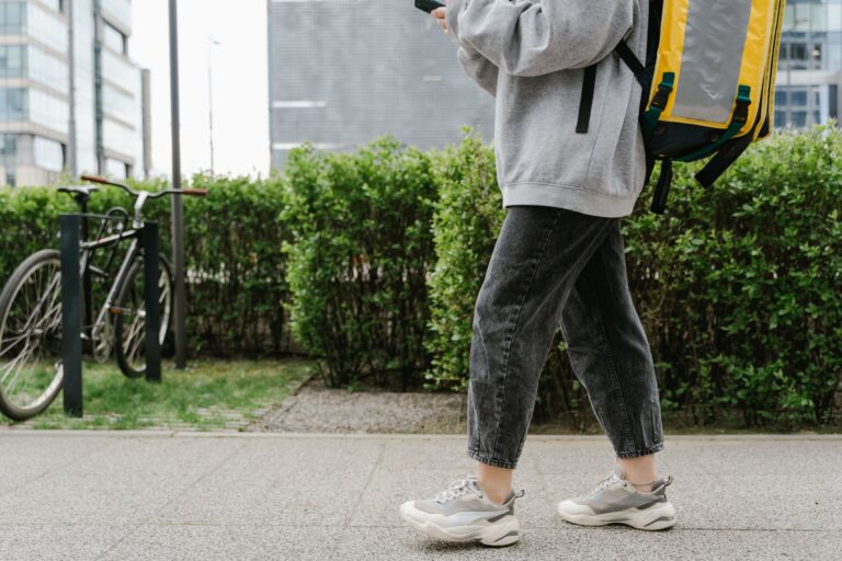 Courier delivering packages