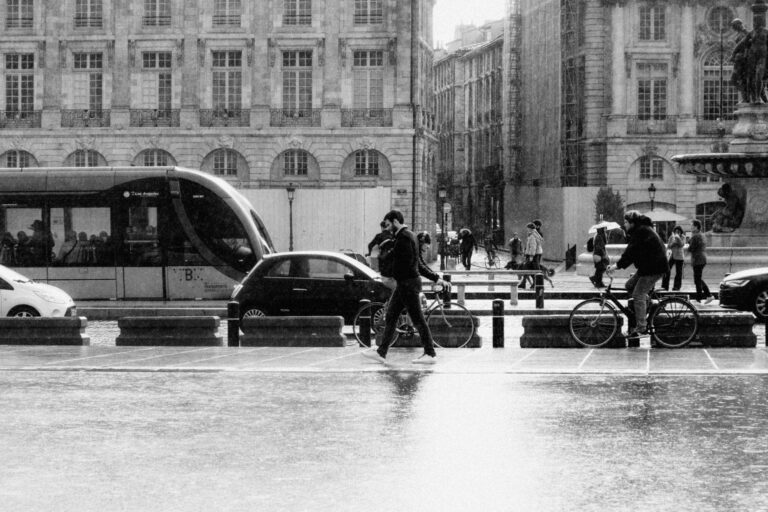 City tram commuters