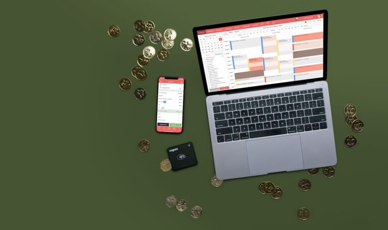 Online banking laptop