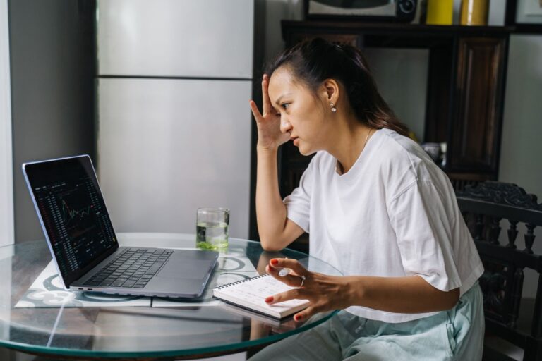 Person checking investments