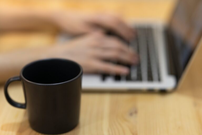 Person working laptop