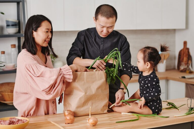 Family kitchen dinner