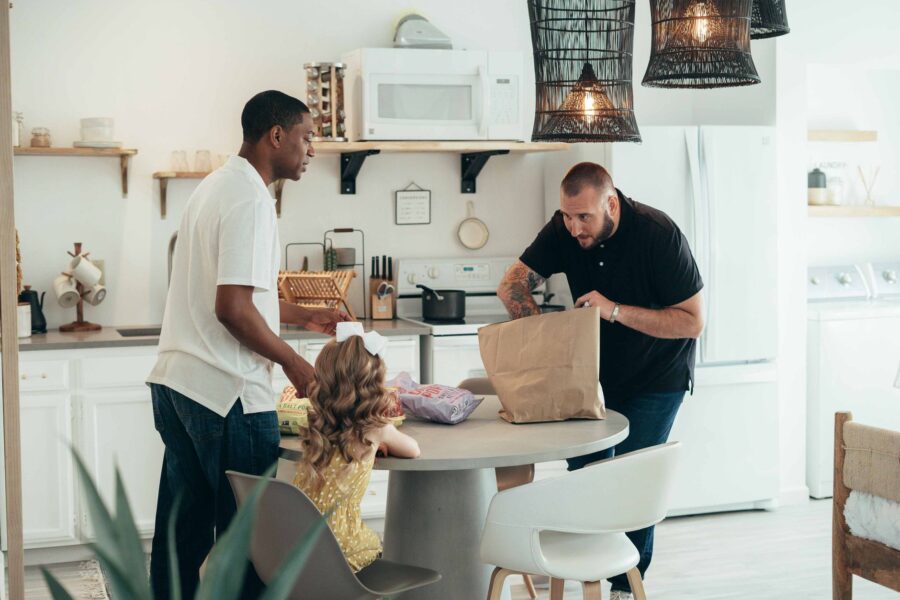 Family kitchen dinner