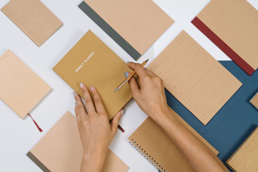 Person writing finances