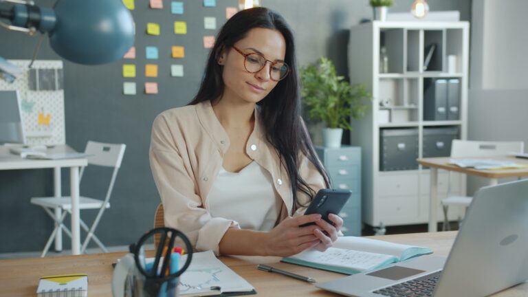 Employee checking payroll