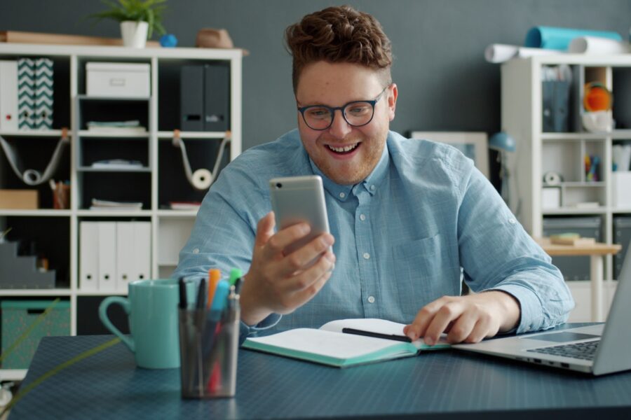 Employee checking payroll