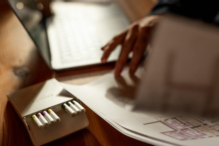 Person working laptop