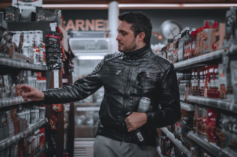 Supermarket aisle person
